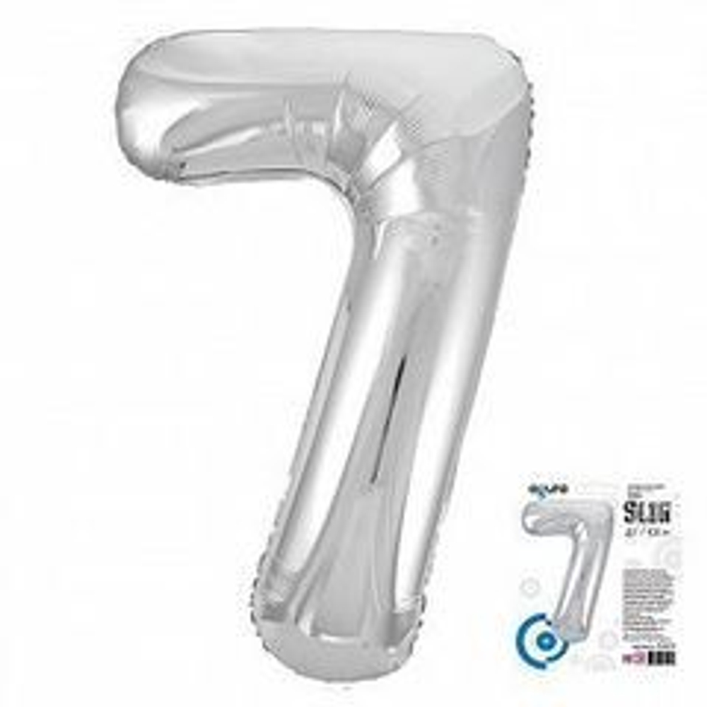 Р Цифра 7 Slim Серебро (40''/102 см)