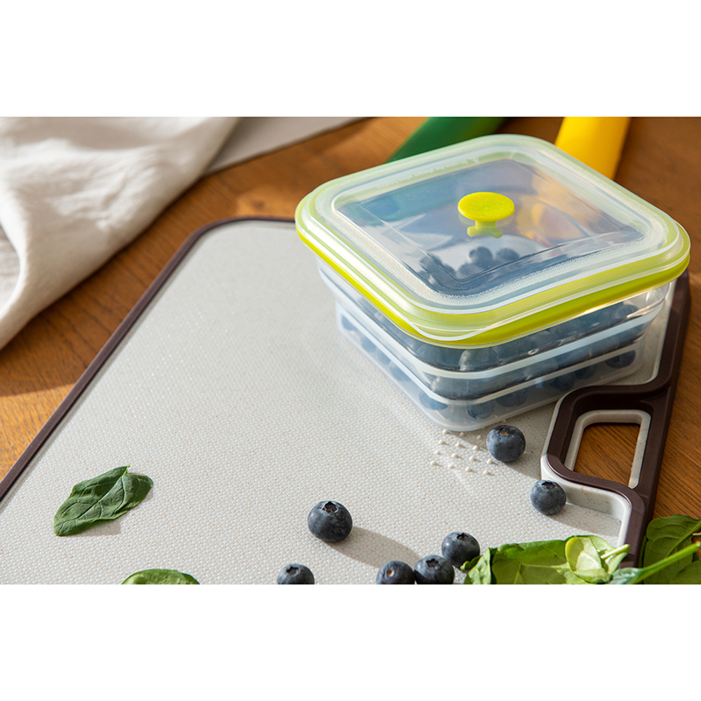 Контейнер для переноски и хранения силиконовый квадратный складной silikobox, 900 мл, зеленый