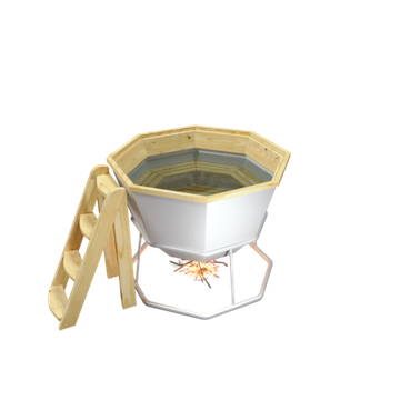 Банный чан до 6 человек на подставке с печью