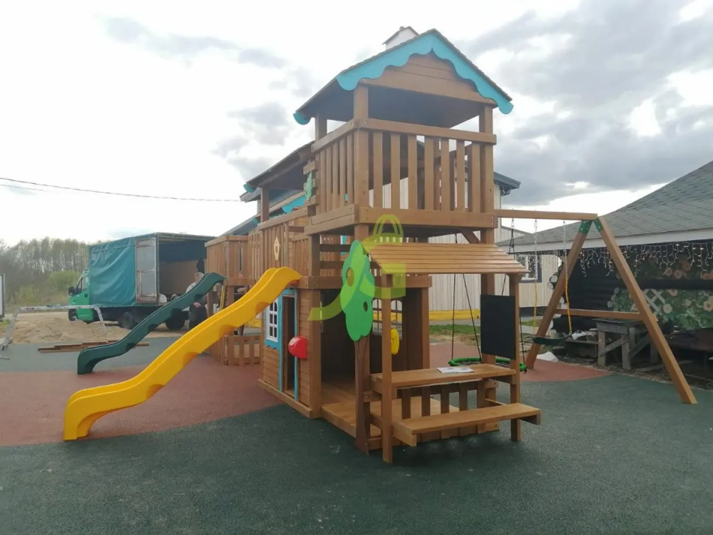 Детская деревянная площадка "Домик 6 Совенок"