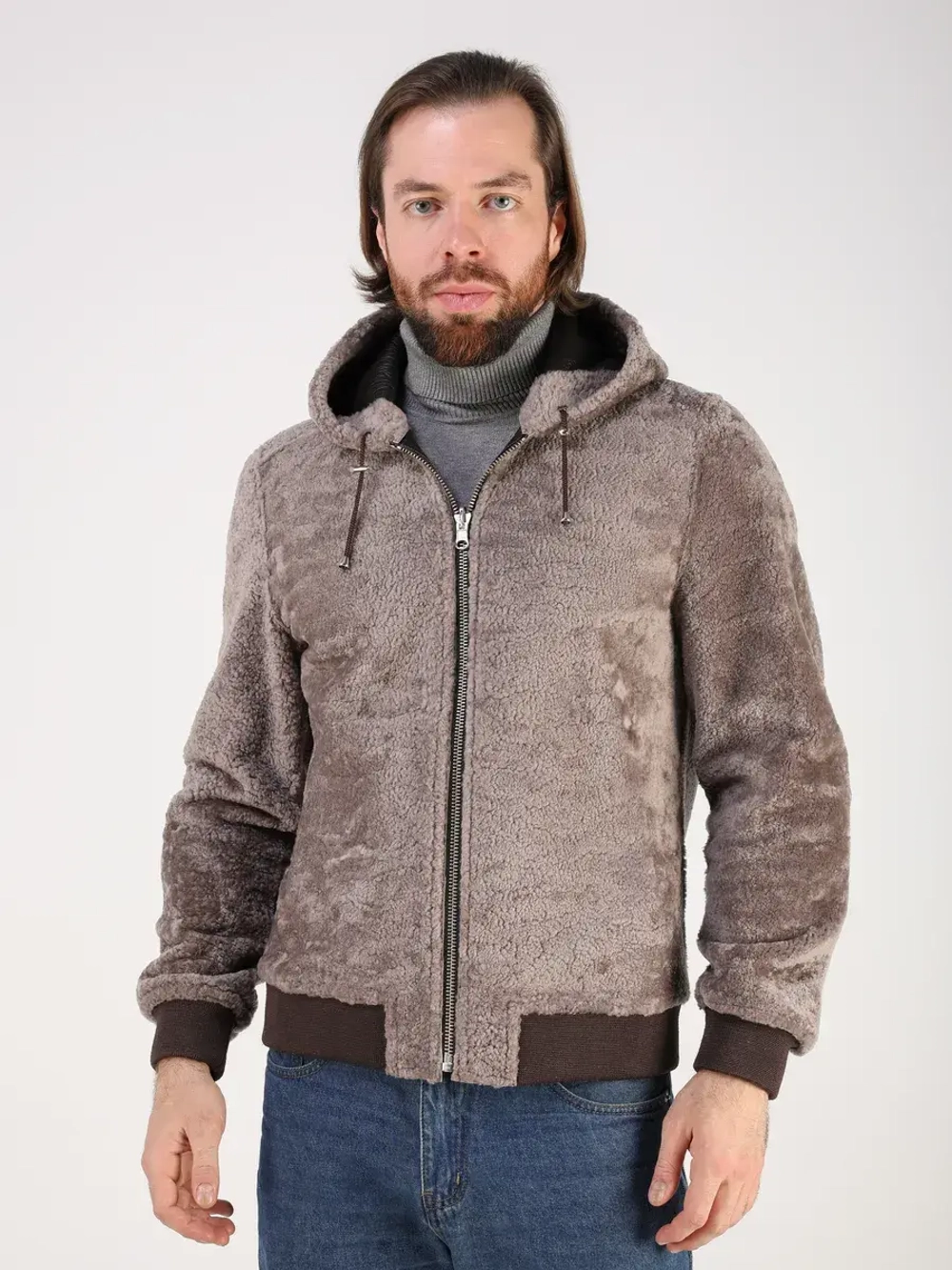 Дубленка натуральная куртка зимняя с капюшоном шуба