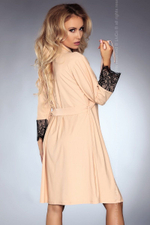 Персиковый пеньюар Daniella с изысканным кружевом (Размер: L-XL) (Цвет: персиковый)