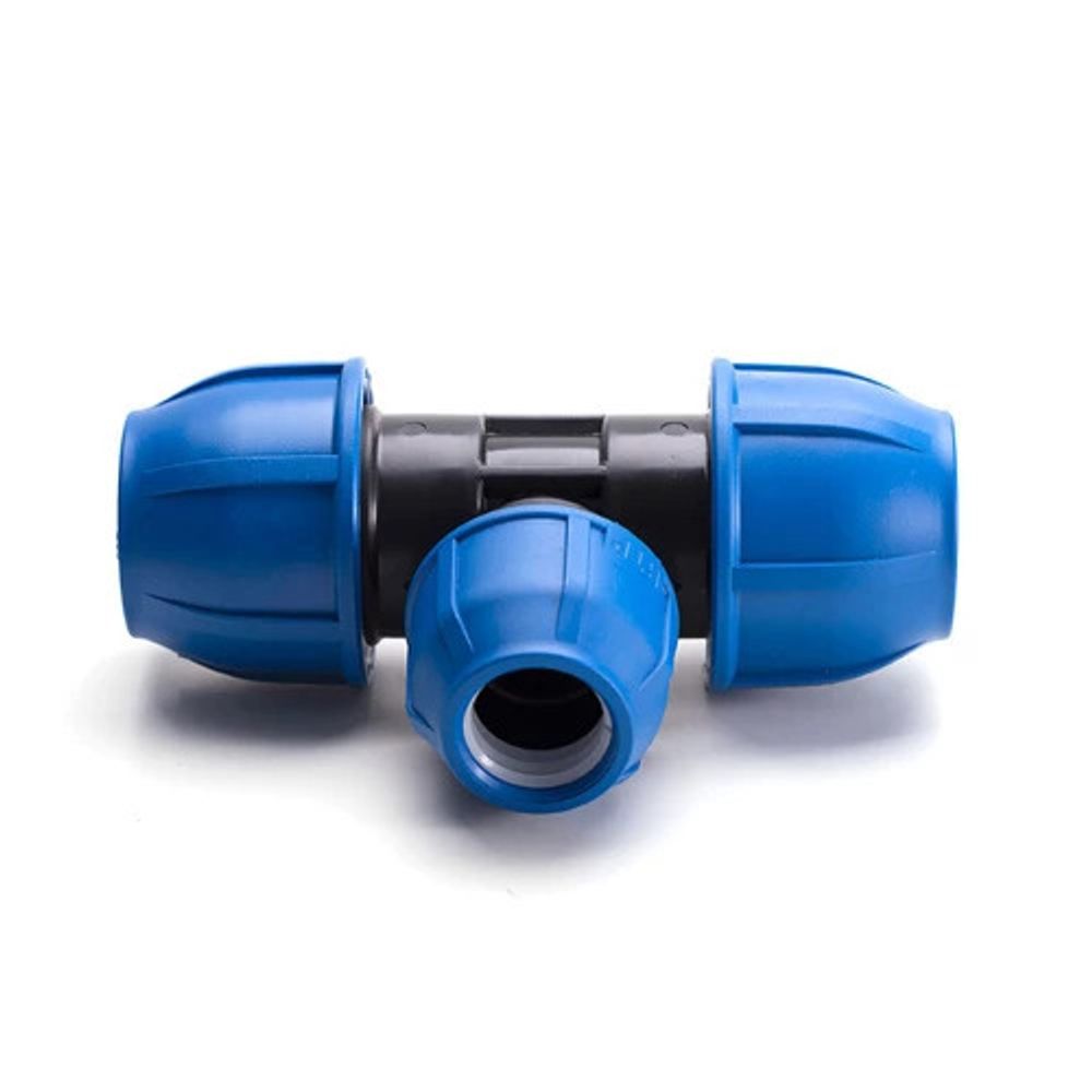 Тройник компрессионный переходной  PN16 d 32х25х32 для ПЭ труб, РТП (11595)