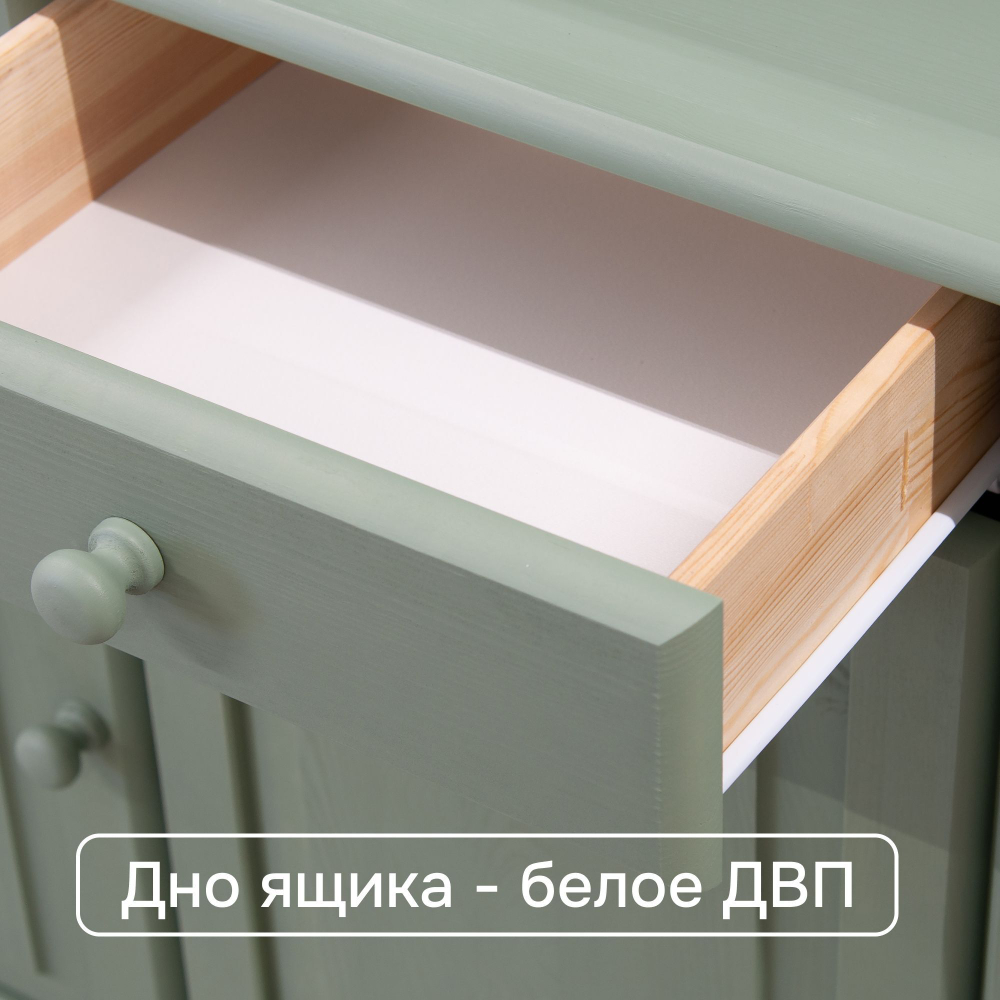 Тумба Лена однодверная из сосны, с ящиком (нижняя часть буфета Лена), эвкалипт
