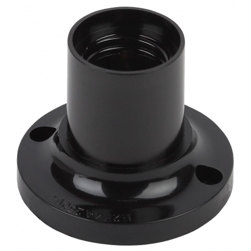 Патрон ЭРА Е27 потолочный бакелит, черный | Патроны, переходники, ПРА