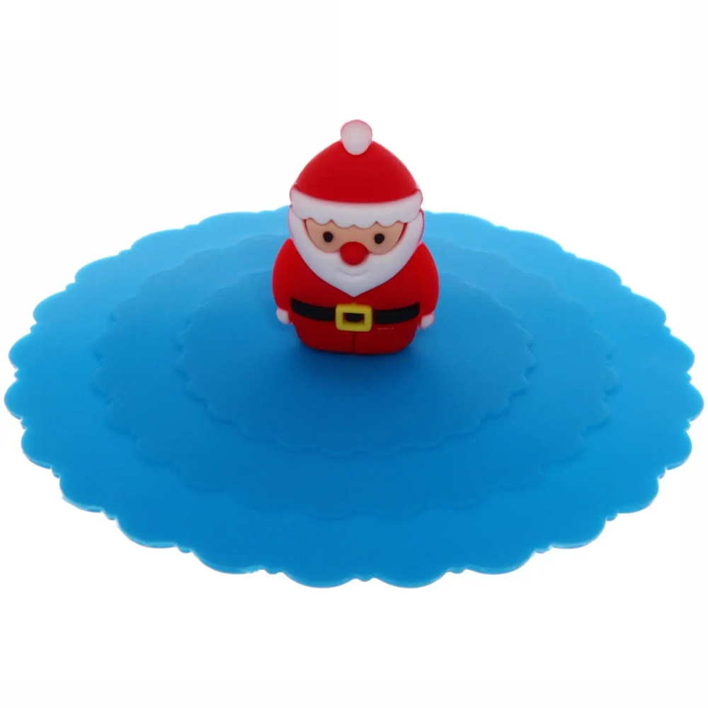 Крышка силиконовая для кружки 10см «Дед Мороз»