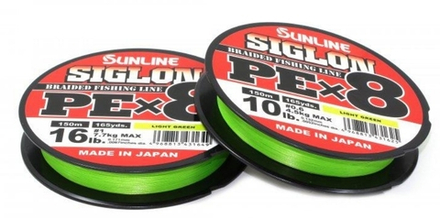 Шнур Sunline Siglon PE X8 150 м 5lb 2,кг light green