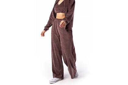 Велюровые брюки Home One Velour, коричневый, размер M