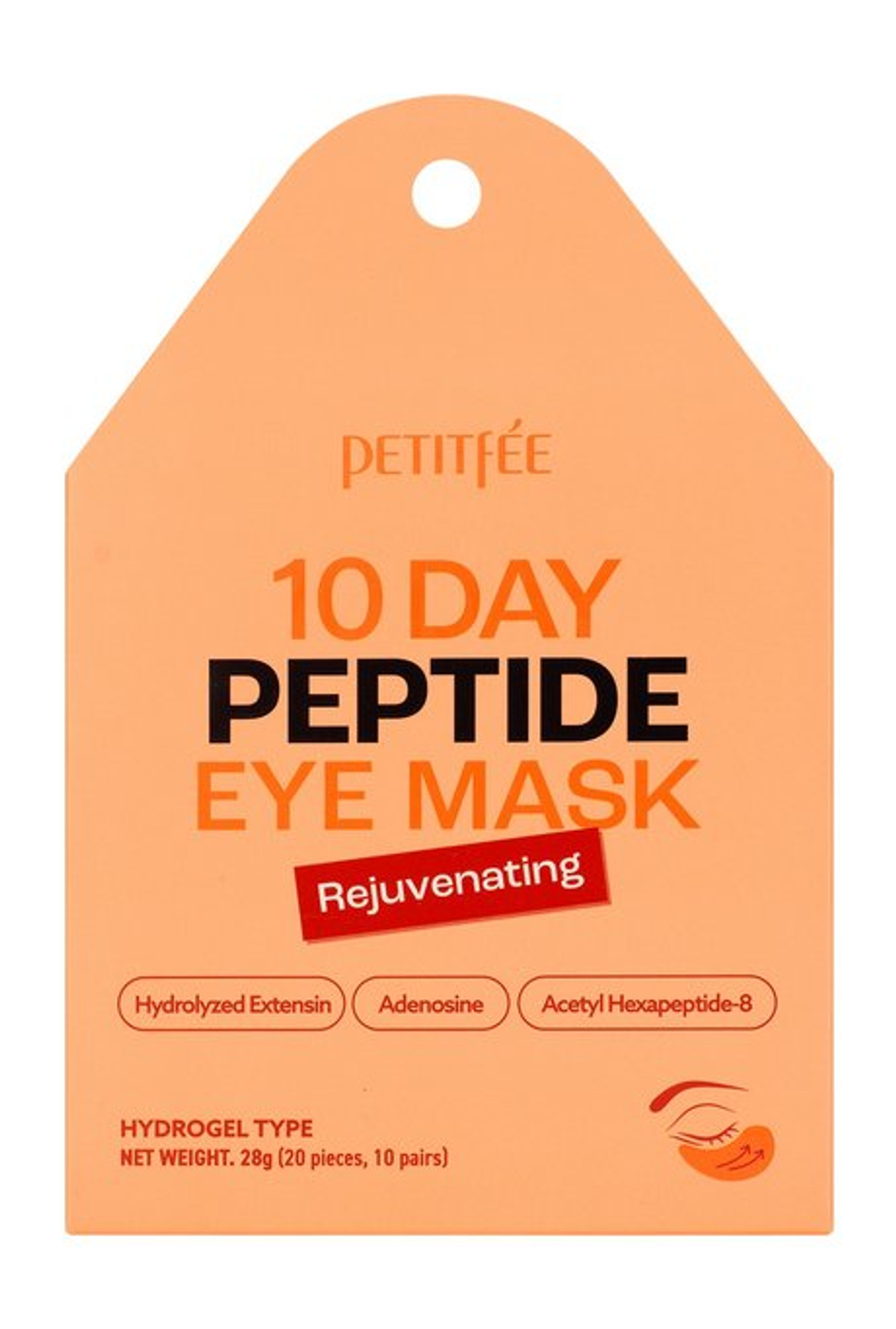 Гидрогелевые патчи с пептидами PETITFEE 10 Day Rejuvenating Peptide Eye Mask 20 шт