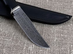 Нож "Носорог", дамасская сталь, рукоять черный граб мореный