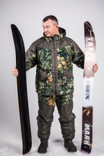 Лыжи деревопластиковые с камусом 165х15 (полоса 6см)