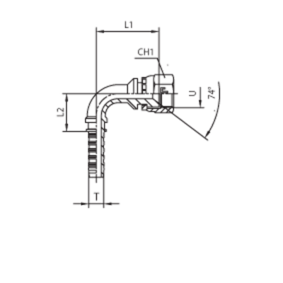 Фитинг DN 08 JIC (Г) 9/16 (90)