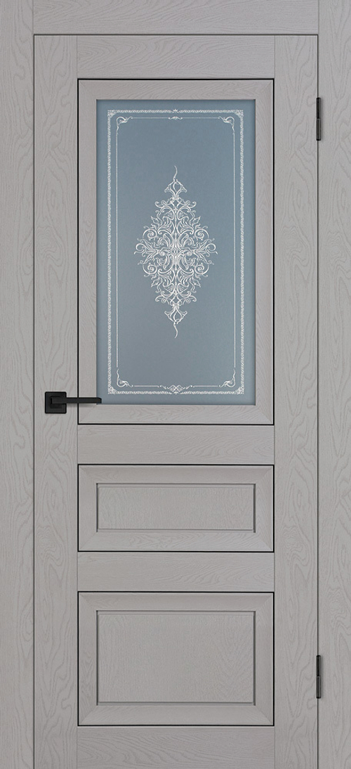 Дверь PST-29 / Цвет серый ясень / Сатинат графит закаленный Кристалайз / Двери PROFILO PORTE