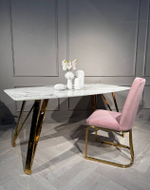 Стол обеденный Ist Casa Соар-2, 160х90х76 см, серо-золотая керамика, золото