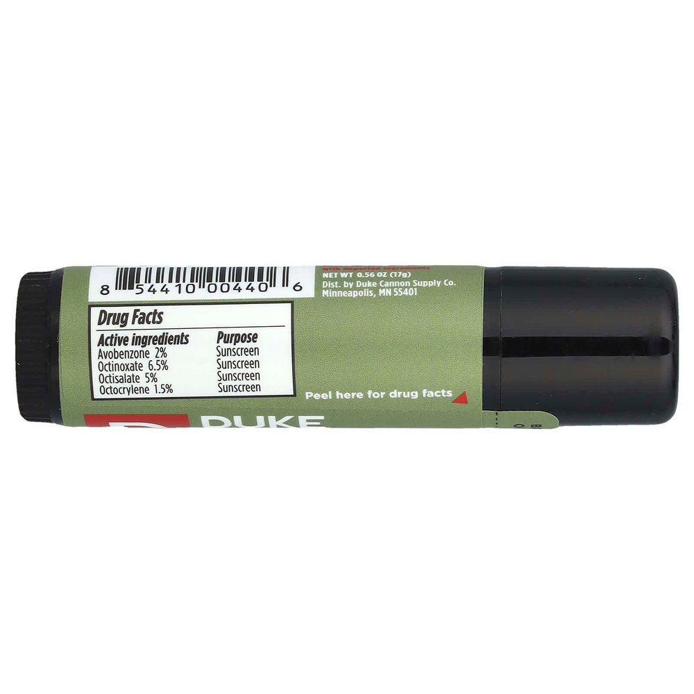 Duke Cannon Supply Co., Cannon Balm ™, солнцезащитный бальзам для губ Offensively Large ™, SPF 15, 17 г (0,56 унции)