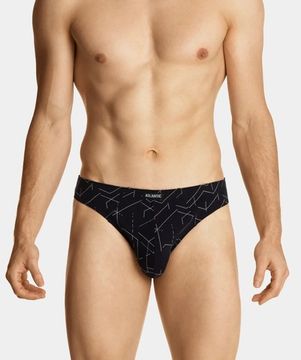 Мужские трусы (3шт) слипы спорт Atlantic 3MP-149, черные + желтые + серые