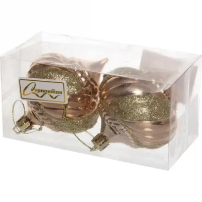 Ёлочные игрушки «Волшебная юла» 6 см (набор 2 шт), Шампань