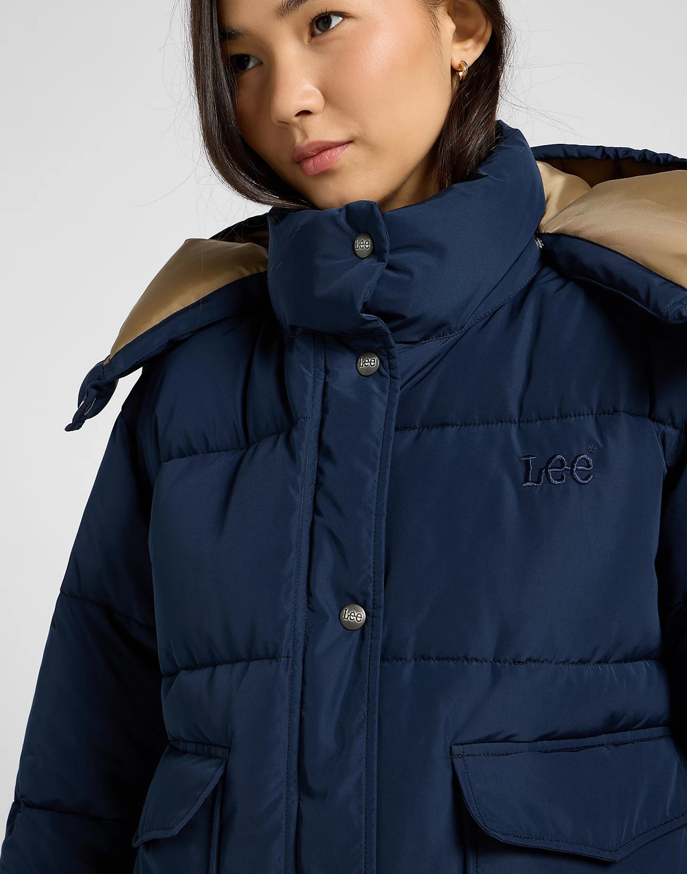 Куртка утепленная женская LEE SHORT PUFFER WITH HOOD