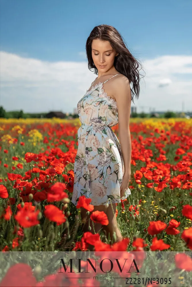 Платье 3095-голубой Minova