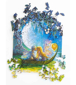 Глициния луны (Wisteria moon) от DAVICI - деревянный пазл с деталями разных формы, картина настоящего художника, которую вы собираете сами