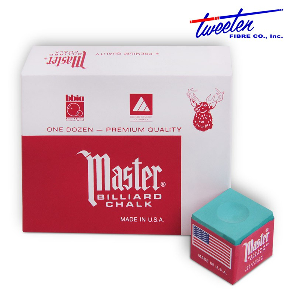 Мел бильярдный "Master" Green 12шт.