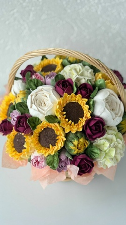 Корзина «Подсолнухи» 27 см