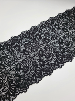 Кружево эластичное чёрное К687