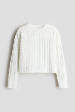 H&M Вязаный свитер, белый