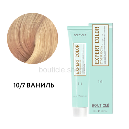 Bouticle Expert Color Hair Color Cream Профессиональный перманентный крем-краситель для волос цвет 10.7 ваниль, 100 мл