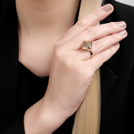 "Харди" кольцо в золотом покрытии из коллекции "Мириада" от Jenavi