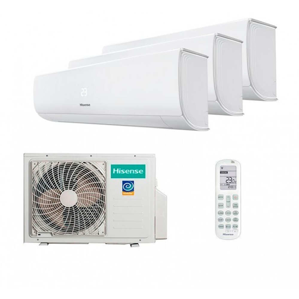 Мульти сплит-система Hisense на 3 комнаты (25+25+25 кв.м.) Zoom