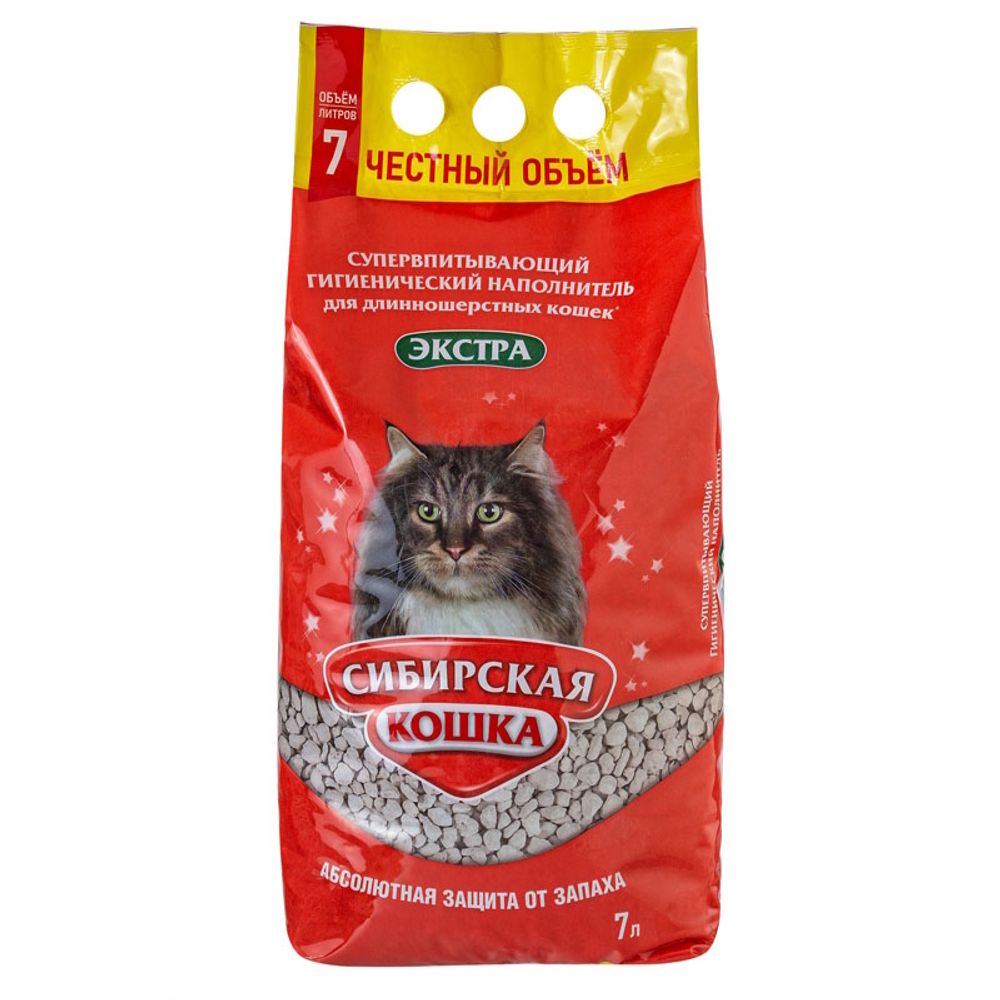 Наполнитель для кошачьего туалета, Сибирская Кошка Экстра для длинношерстных (впитывающий) Наполнитель для кошачьего туалета, Сибирская Кошка Экстра для длинношерстных (впитывающий)