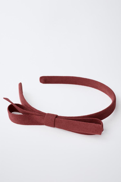 ZARA ТОНКИЙ ОБОДОК С БАНТИКОМ, ГРАНАТОВЫЙ