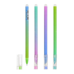 Ручка гелевая, пиши-стирай, Basir, синие чернила, серия "Градиент", корпус с рисунком, 12 шт