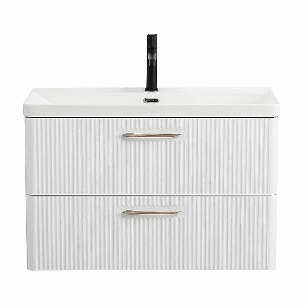 Тумба с раковиной BelBagno DUE-800-2C-SO-BL-P Bianco Lucido