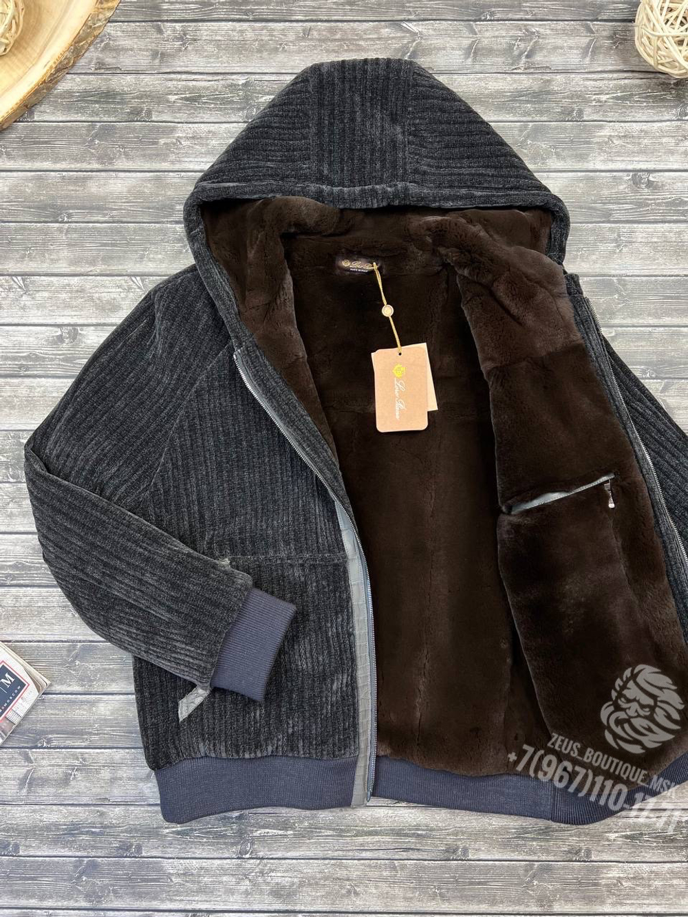 Куртка с мехом Loro Piana со вставками кожи крокодила