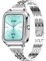 Смарт часы PARASMART Asteria i68 (блочный браслет со стразами, серебристый)