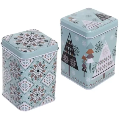 Банка жестяная «Снежинка» 450мл 7*7*10,5см