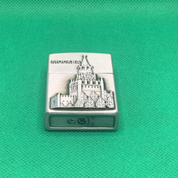 подарочная зажигалка газовая храм Василия Блаженного, серебристый