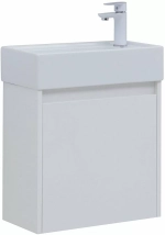 Тумба с раковиной Aquanet Nova Lite 50 с зеркалом, белый глянец