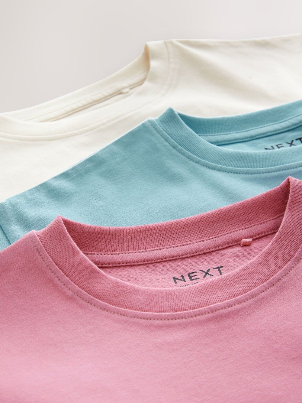 Футболка для девочки Next AG5-836, 3 шт., Розовый, Голубой, Белый