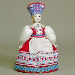 Сувенирная кукла Эстонка в белом переднике