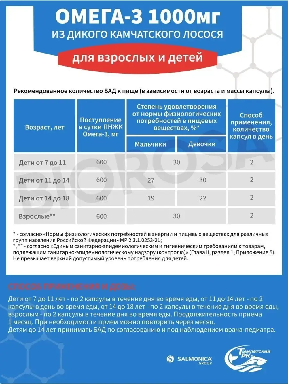 Омега 3 дикий камчатский лосось 1000 мг 160 капсул