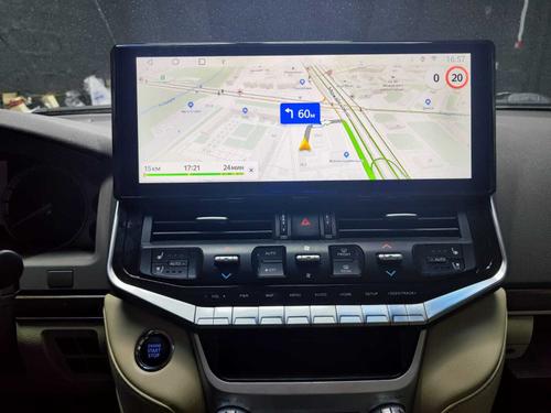 Магнитола для Toyota Land Cruiser 200 2015-2021 (без JBL) - Kuberg ZH-T1603 монитор 16.3"! на Android 12, Быстрая, 4G SIM-слот, блок климата и беспроводная зарядка