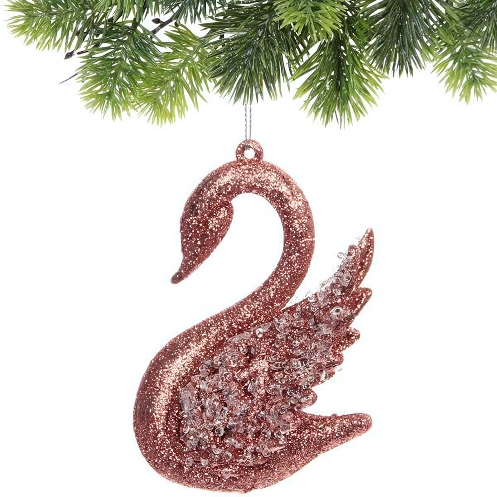 Подвеска "Сказочный лебедь" 8*11 см, Янтарь (Серпантин)