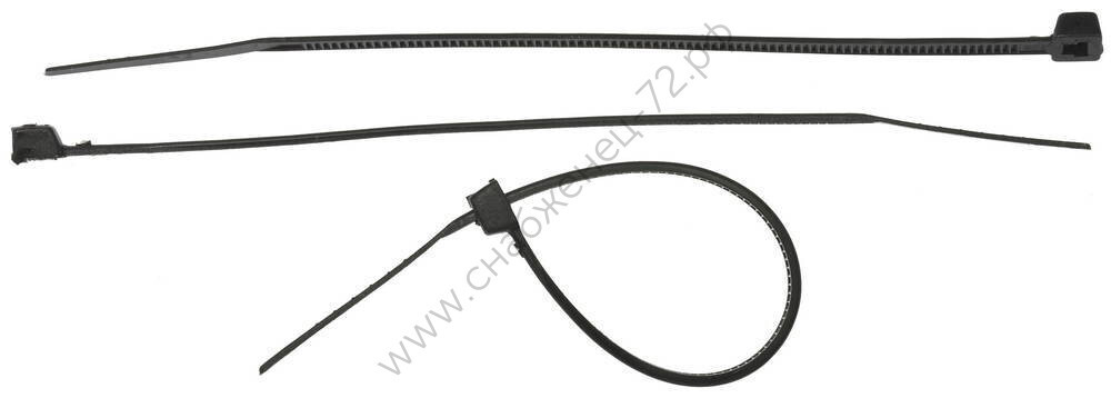 ЗУБР КС-Ч2 2.5 х 100 мм, нейлон РА66, кабельные стяжки черные, 50 шт, Профессионал (4-309037-25-100)