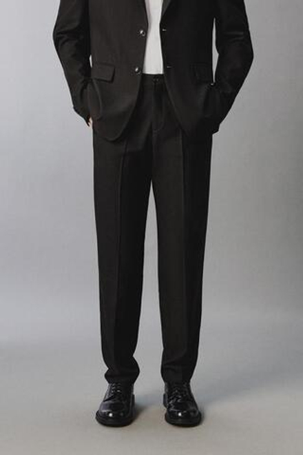 ZARA КОСТЮМНЫЕ БРЮКИ С УЗОРОМ «ГУСИНАЯ ЛАПКА», ТЕМНО-КОРИЧНЕВЫЙ