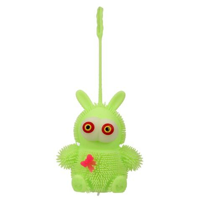 Мякиш волосатик со светом Зайка 9 см, 4 цвета, с-30420