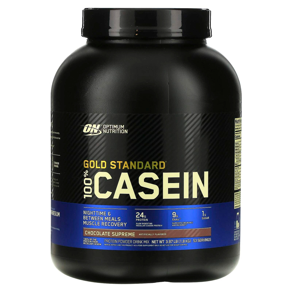 Optimum Nutrition, Gold Standard® 100% Casein, со вкусом шоколада, 1,8 кг (3,97 фунта)