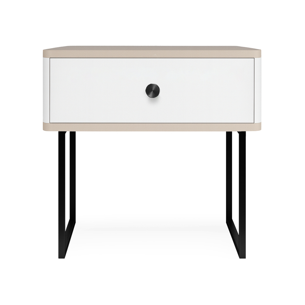 Тумба прикроватная на ножках ROYAL 5301 эко (Макиато-Черный-р.черная)